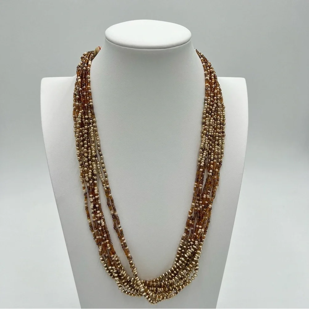 Elegant Multi-Strand Beaded Necklace